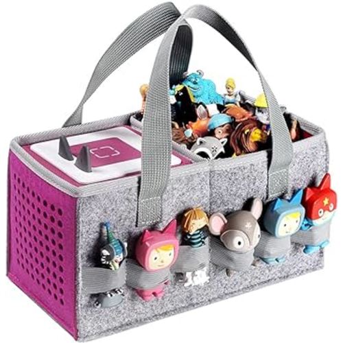 Amazon.com: Pinson Carrying Case for Toniebox Starter Set and Tonies Figurines, Travel Felt Cloth Musical Toy Folding Bag for Toniebox Accessories (Purple) : Toys & Games