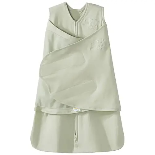 HALO 100% Cotton Sleepsack Swaddle, 3-Way Adjustable Wearable Blanket, TOG 1.5, Sage, Newborn, 0-3 Months