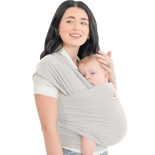 KeaBabies Baby Wrap Carrier - All in 1 Original Baby Carrier Newborn to Toddler Sling, Easy to Wear, Hands Free Bonding, Lightweight, Breathable Infant Wraps (Rhino Gray)