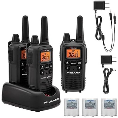 Midland LXT633VP3 FRS Walkie Talkies - Long Range 36-Channel Two-Way Radios, NOAA Weather Alerts (3-Pack, Black)