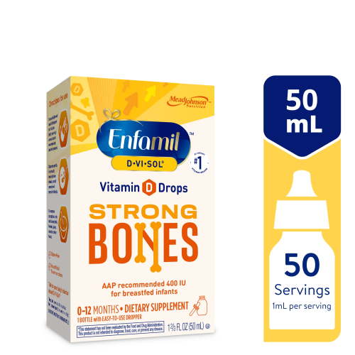 Enfamil Baby Vitamin D-Vi-Sol Liquid Vitamin D Drops, Supports Strong Teeth & Bone Development, 50mL Bottle