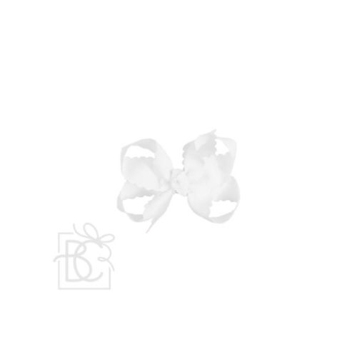 Scalloped Edge Grosgrain Hair Bow - Beyond Creations