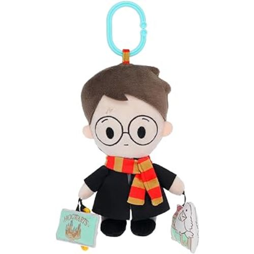 KIDS PREFERRED Harry Potter On The Go Activity Toy with Teether, On The Go Clip, Crinkle Texture, and Jingle Bell