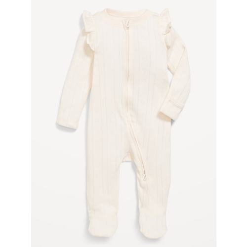 2-Way-Zip Sleep & Play Ruffled Footed One-Piece for Baby