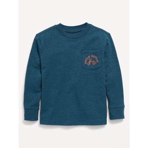 Heavyweight Long-Sleeve Pocket Graphic T-Shirt for Toddler Boys