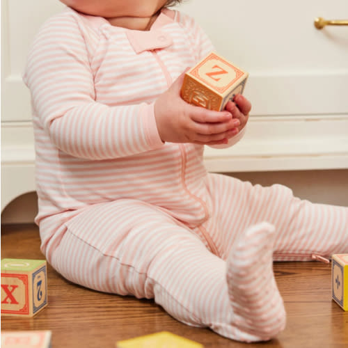 LAKE | Baby | Pima Cotton Pajamas | English Rose Garden Floral Baby Sleeper