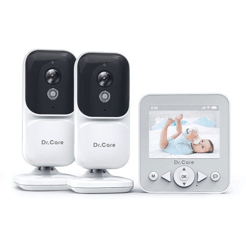 Dr.Care 2.8" HD Video Baby Monitor with 2 Camers, Night Vision, 2-Way Talk, Real Time, VOX , Temperature