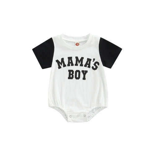 Bagilaanoe Baby Boys Clothes 3 6 12 18 Months Newborn Infant Short Sleeve Mamas Boy Romper Cotton Bodysuit Playsuit Summer Casual Tops