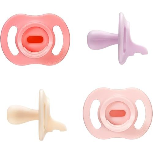 Tommee Tippee Ultra-Light StayPut Pacifier, One-Piece Silicone Design, 0-6m, 4 Pack