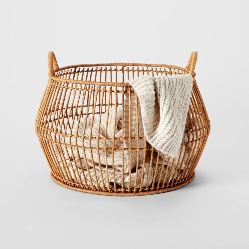 Round Modern Bulging Short Basket Light Stain - Threshold™