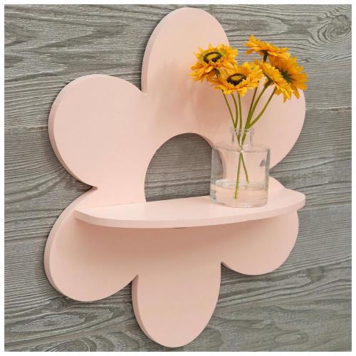 Flower Wood Wall Shelf