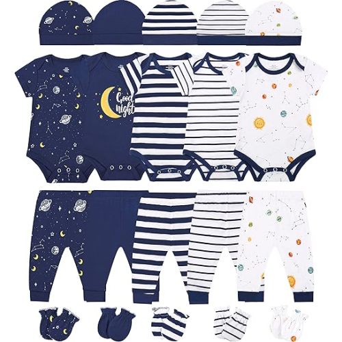 ABeCue Baby Boy Layette Essentials Set Newborn Girl Clothes Pack Infant Gift Sets 20-Piece