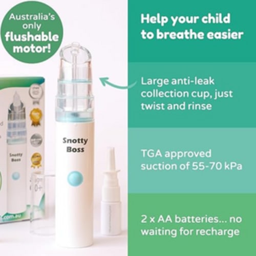 Snotty Boss Nasal Aspirator - The ultimate baby motorised washable snot sucker | Snotty Noses