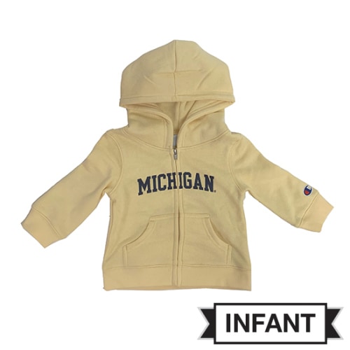 Champion University of Michigan Infant Butter Yellow Full Zip Hooded Sweatshirt