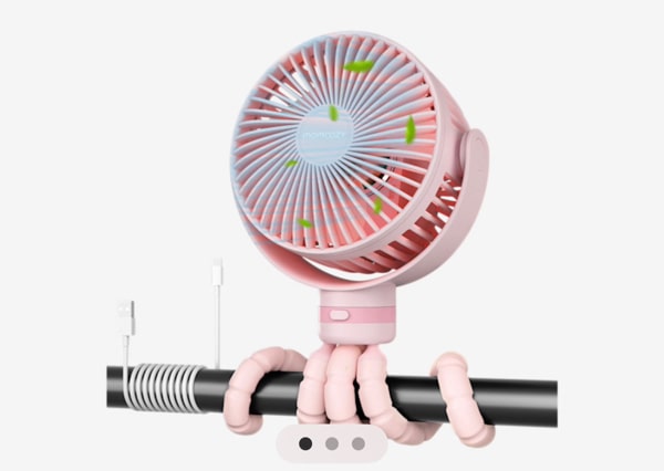 Momcozy USB Rechargeable Handheld Cooling Fan for Travel - Black