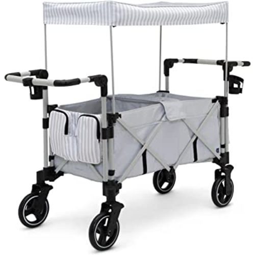 babyGap by Delta Children Deluxe Explorer Wagon - Greenguard Gold Certified,Grey Stripes