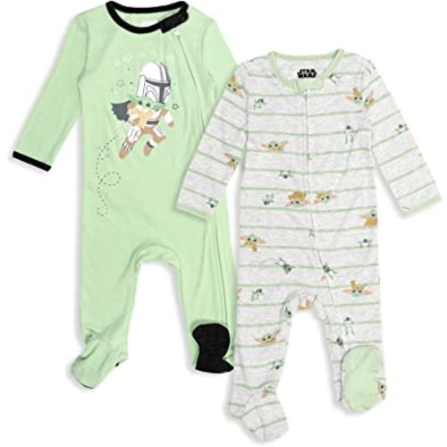 STAR WARS Chewbacca R2- D2 Darth Vader Stormtrooper Baby 2 Pack Zip Up Long Sleeve Sleep N' Play Coveralls Newborn to Infant