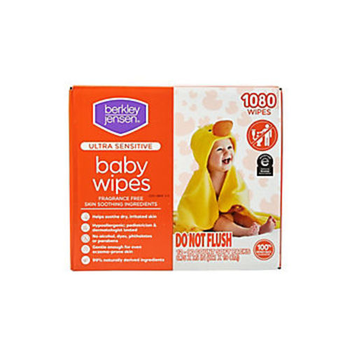 Berkley Jensen Ultra Sensitive Soothing Fragrance-Free Baby Wipes, 1080 ct.