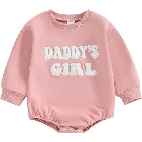Maemukilabe Baby Sweatshirt Bubble Romper Infant Boy Girl Letter Embroidery Long Sleeve Crewneck Bodysuit Newborn 1Pc Outfit