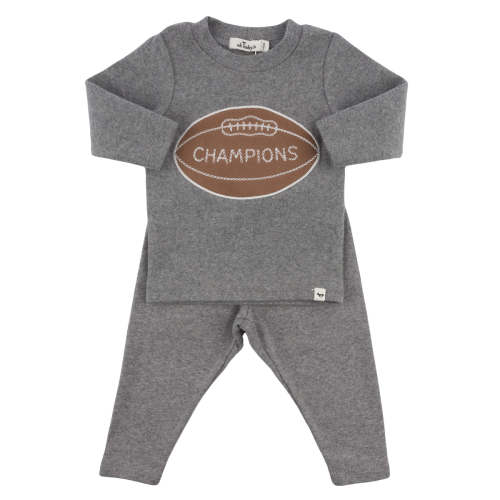 oh baby! Two Piece Set - Football Champions Patch - Coal