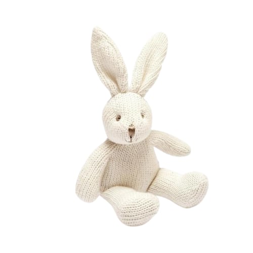 Organic Hand Knit Bunny Rattle