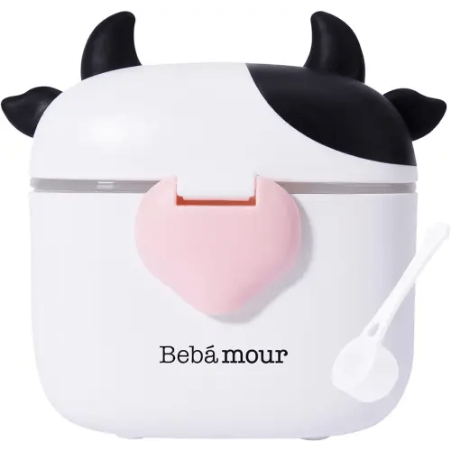 Bebamour Baby Formula Dispenser On The Go, Formula Container to Go, Formula Holder for Travel, Candy Fruit Snack Storage Container with Scoop and Leveller (Black)