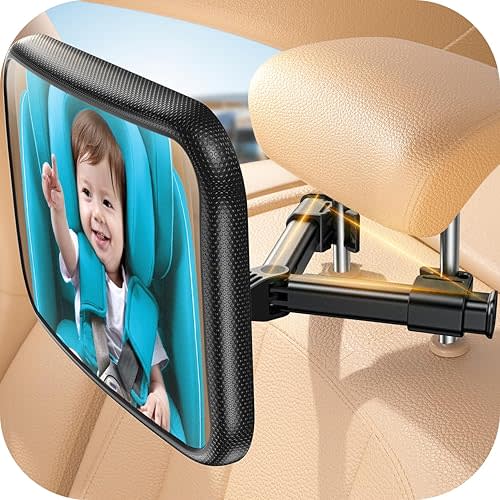 Lamicall Baby Car Mirror for Backseat - [2025 Safest Triangle Hook Clip] Acrylic Car Seat Mirror for Rear Facing, 360° Rotation & Wide Clear View, 3S Quick Install, Newborn Baby Essentials Accessories