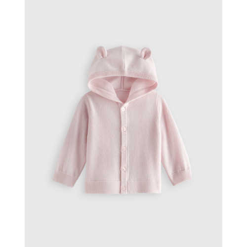 Washable Cashmere Hooded Cardigan
