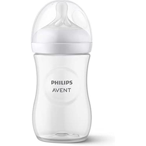 Philips AVENT Natural Baby Bottle with Natural Response Nipple, Clear, 9oz, 1pk, SCY903/01