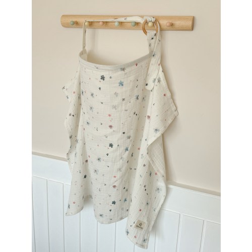 Nursing Cover for Baby Breastfeeding & Pumping, Muslin Double Gauze Cotton, Breast Feeding Apron Shawl Breathable Wire