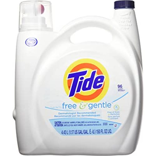 Tide Free & Gentle HE Liquid Laundry Detergent, Unscented, 4.43 L (96 Loads)