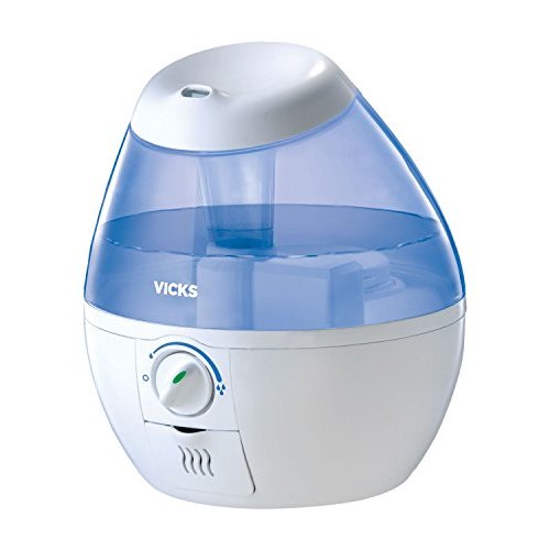 Vicks Mini Filter-Free Cool Mist Humidifier, Small Room, .5 Gallon Tank, Blue – Visible Humidifier for Bedrooms, Baby Nurseries and More, Works with VapoPads