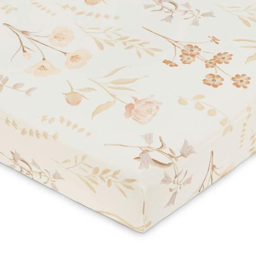 Violet Floral Cotton Fitted Crib Sheet