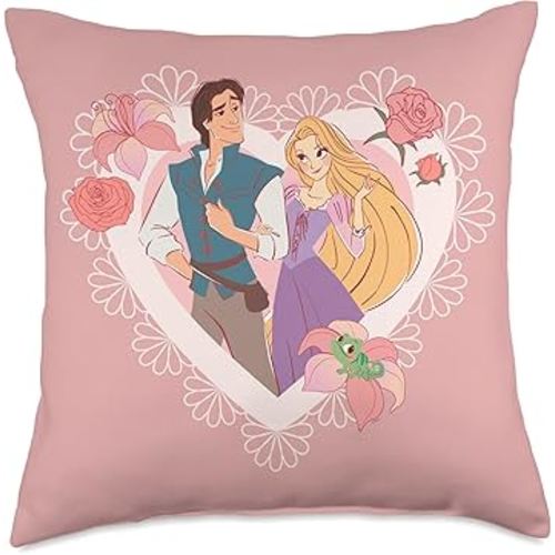 Disney Princess Rapunzel & Flynn Rider Valentine’s Day Heart Throw Pillow
