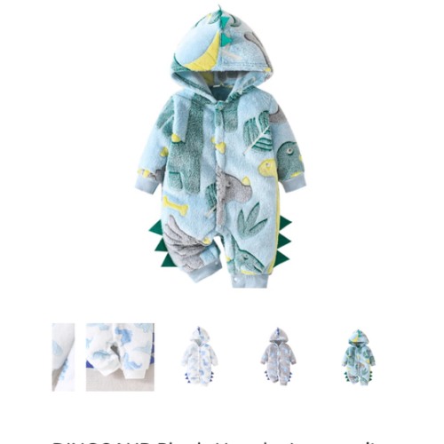 DINOSAUR Plush Hoody Jumpsuit - Hazel & Bo