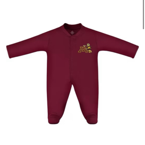 Minnesota Golden Gophers MAROON Baby Footed Romper Pajamas - 35011902