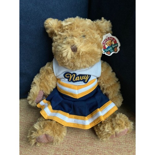 Plush Navy Football Cheerleader Soft Stuffed Bear Chelsea Teddy Bear Co NWT