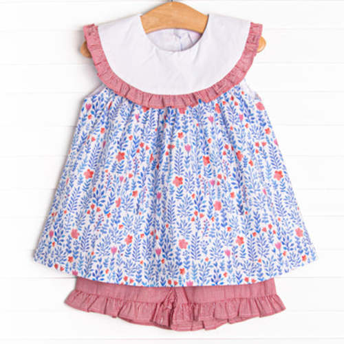Freedom Fields Ruffle Bib Short Set, Blue – Stitchy Fish