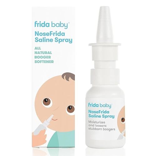 Frida Baby NoseFrida Saline Mist Spray, Baby Saline Nasal Spray, Nasal Spray Decongestant to Soften Nasal Passages, Baby Saline Spray for Congestion Relief, 0.68 fl.oz.