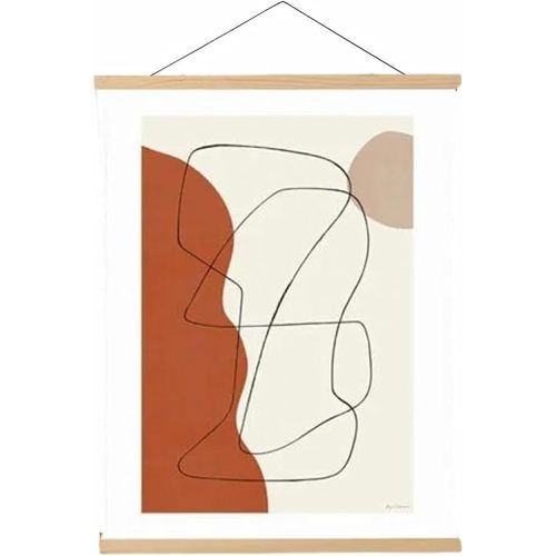 Magnetic Poster Hanger Frame, Wood Magnet Hanging Frame for Posters, Prints, Photos, Pictures, Maps, Scrolls, and Canvas Artwork. (wood color, 12 Inch)