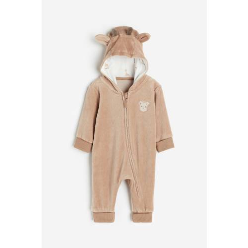HOODED VELOUR JUMPSUIT
