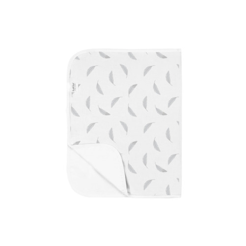 Kushies Baby Flannel Waterproof Flat Canging Pad Liner Grey Feathers