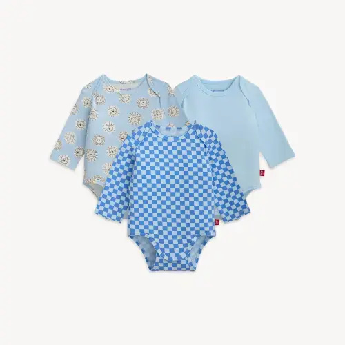 Magnetic 3-Pack Bodysuit - Size 0-3 Months