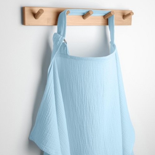 Muslin Nursing Cover for Baby Breastfeeding, Soft & Breathable Breastfeeding Cover for Mom by Comfy Cubs - Sky Blue