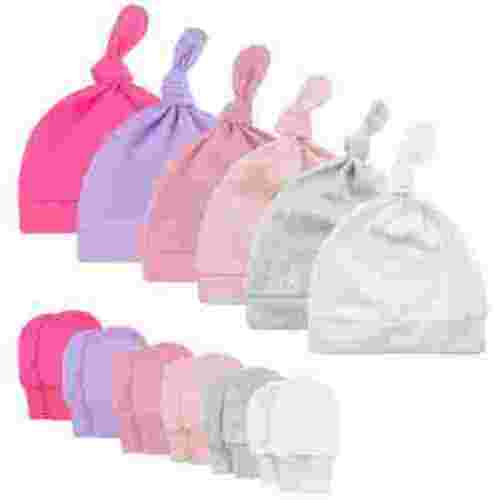 American Trends Baby Hats 0-6 Months Toddler Hat and Mittens for Newborn Baby Girls Baby Beanie Cotton Cap 6 Pink Mix-color 0-6 Months