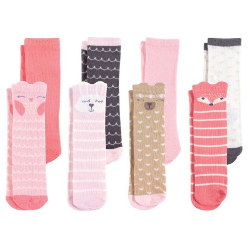 Hudson Baby Infant Girl Cotton Rich Knee-High Socks, Forest Girl, Size: 0-6 months