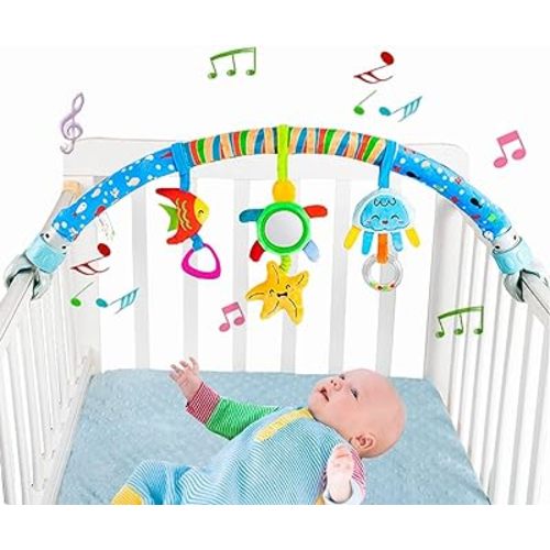 Pau1Hami1ton Baby Stroller Arch Toys, Car Seat Toys,Bouncer Toy Bar/Mobile for Bassinet,Adjustable Baby Hanging Toys Fit for Crib Bed,Stroller,Car Seat,Baby Gifts.S-19(Star)