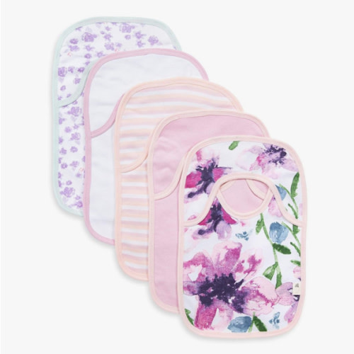 Burt's Bees Baby Infant Pull On Bibs, 100% Organic Cotton Lap Shoulder Style Drool Cloths, Newborn Essentials