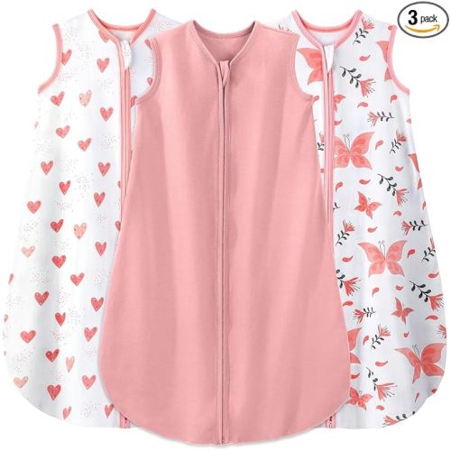 Yoofoss Baby Sleep Sack 6-12 Months Baby Wearable Blanket 100% Organic Cotton 2-Way Zipper TOG 0.5 Toddler Sleeping Sack, Lightweight Sleep Sacks for Babies(Medium)