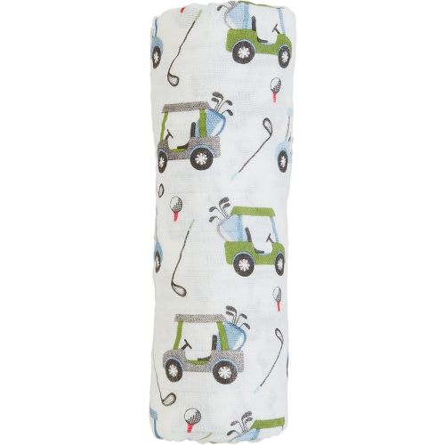 Mud Pie Kids White Golf Swaddle; 47" X 47"